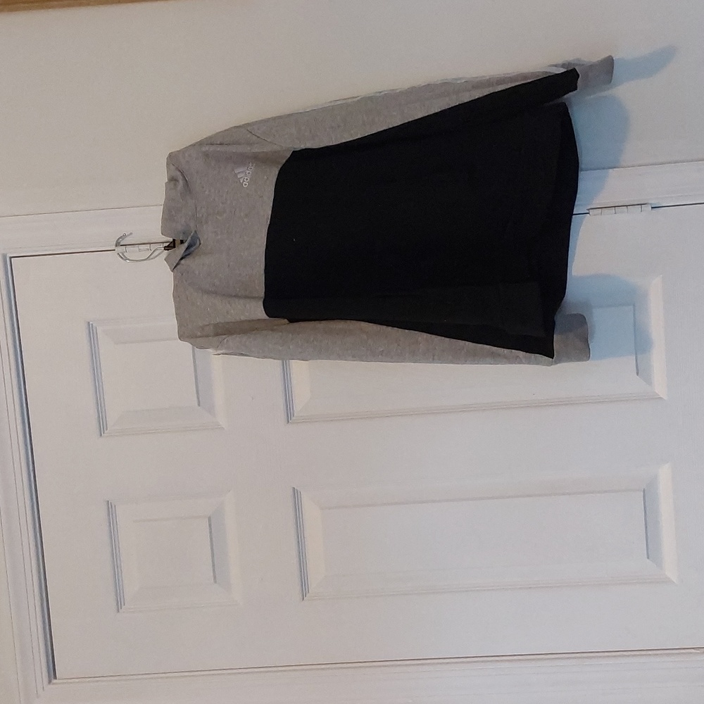 adidas hoodie.Gray and white stips